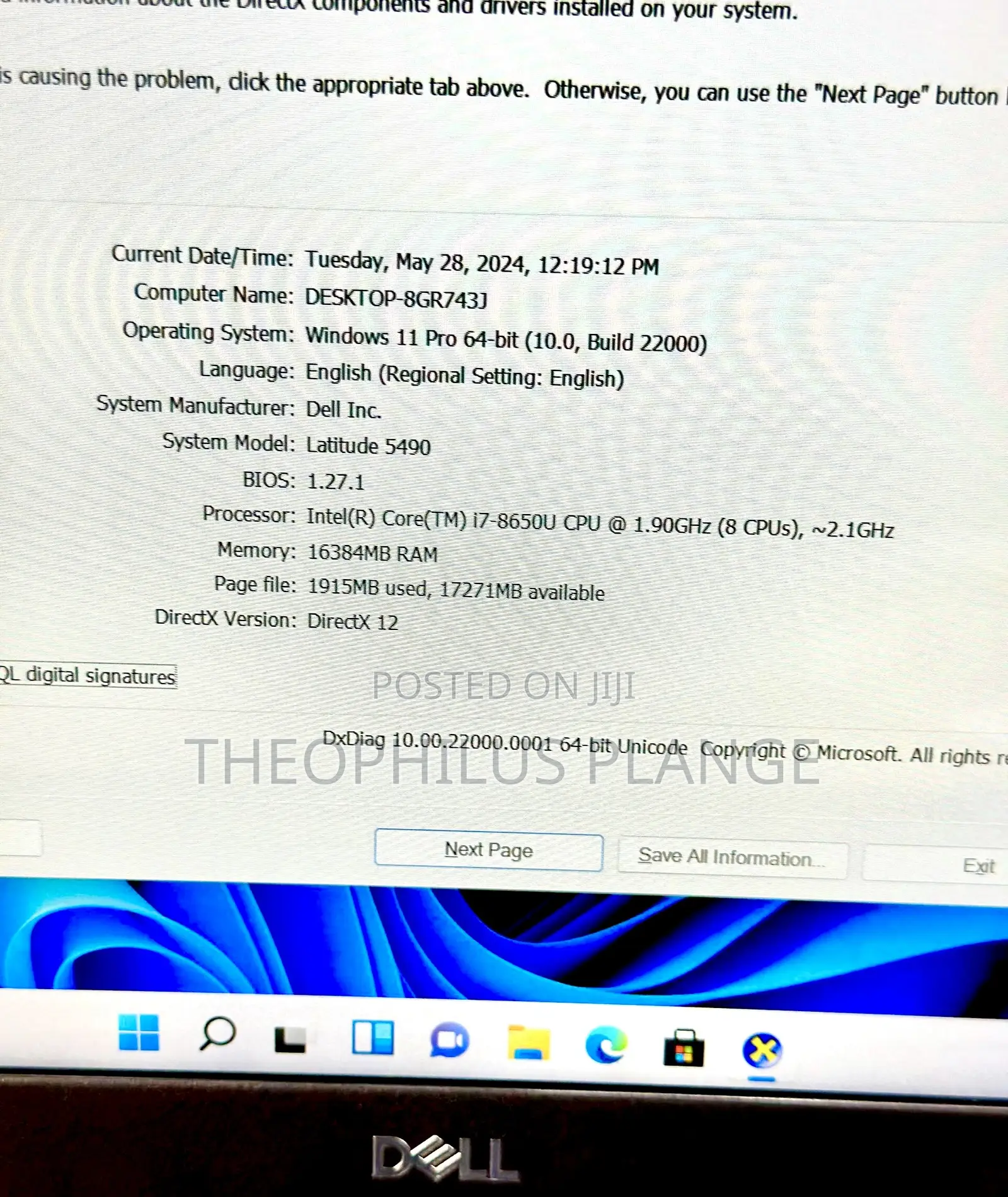 New Laptop Dell Latitude 5490 16GB Intel Core I7 SSD 256GB