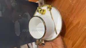 Luxury Ceramic Coffee Mug With Underplate and Spoon.