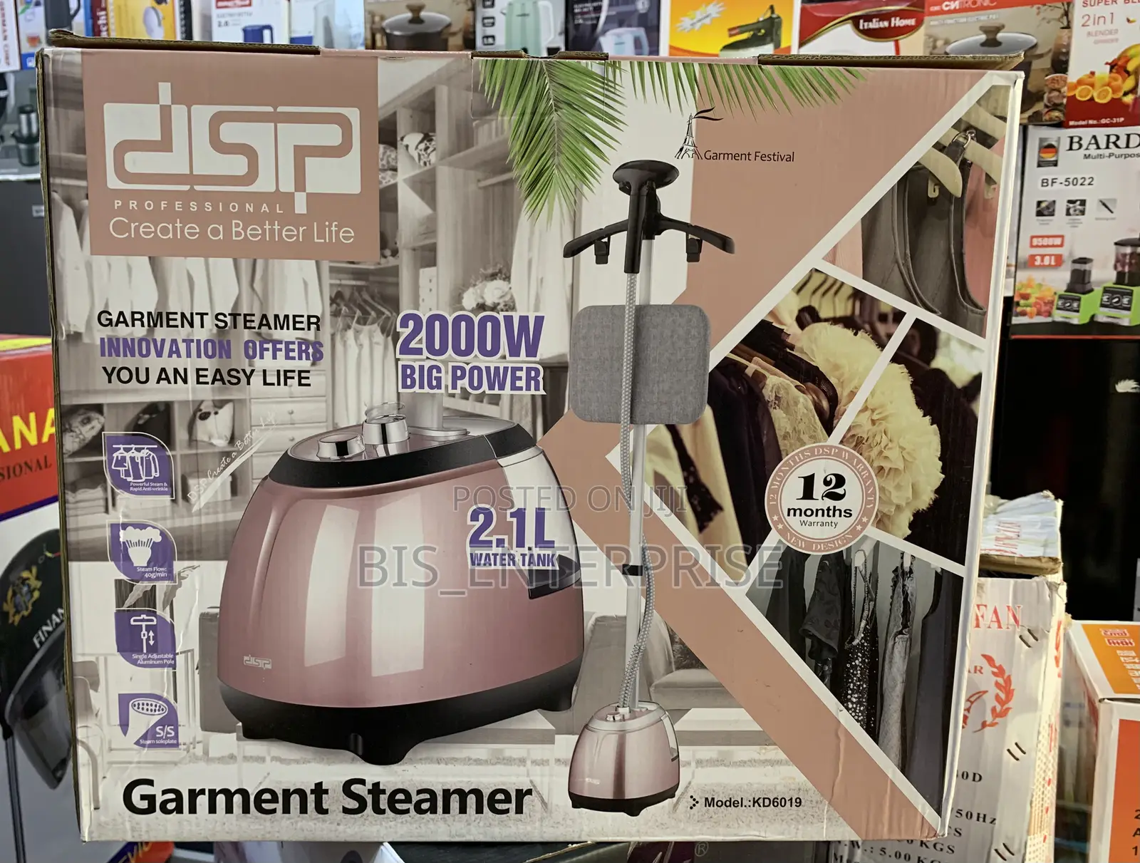 Garment Steam (DSP) 2000w Water Tank 2.1 Liters