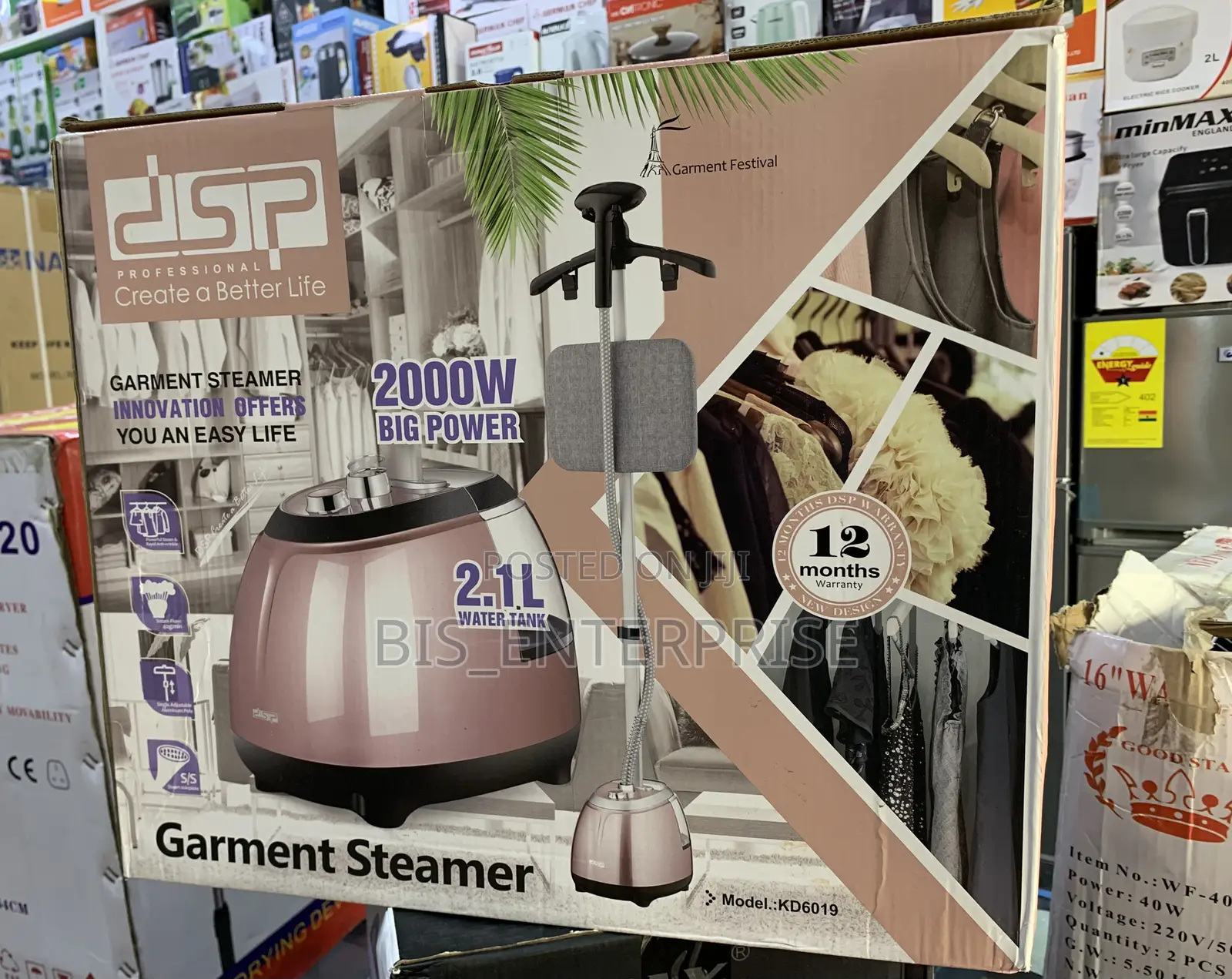 Garment Steam (DSP) 2000w Water Tank 2.1 Liters