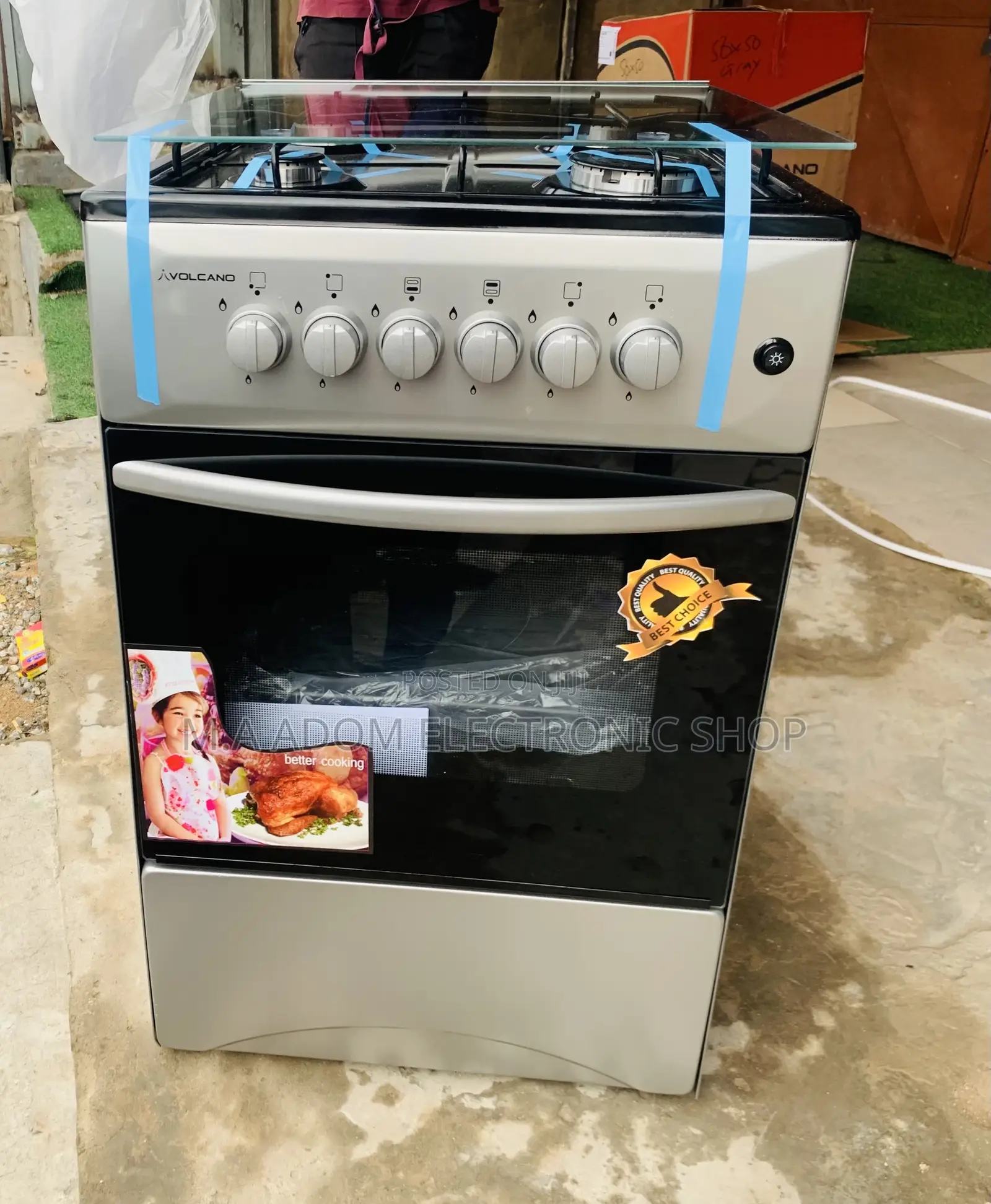 Volcano 50x50 Gas Oven 4 Burner(Gray).