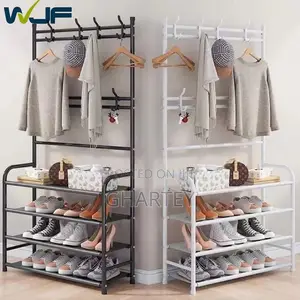 Multifunctional Foldable Hat, Shoe and Coat Rack White