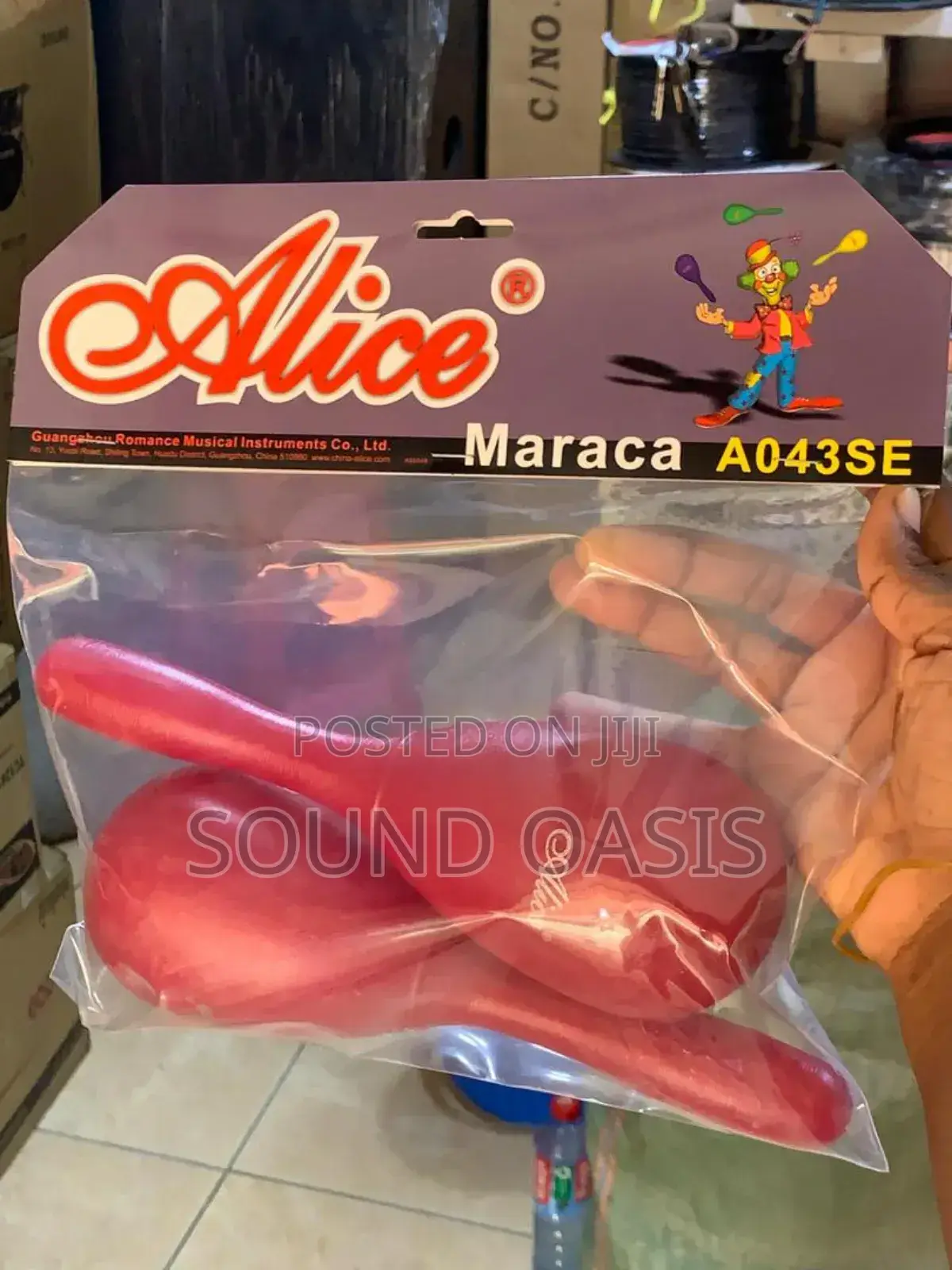 Alice Plastic Maracas (A043se)-Red Color