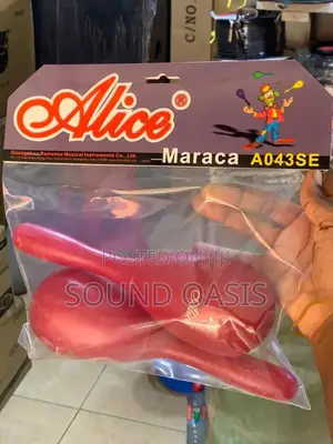 Alice Plastic Maracas (A043se)-Red Color