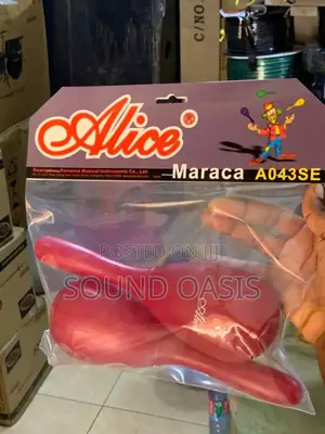 Alice Plastic Maracas (A043se)-Red Color