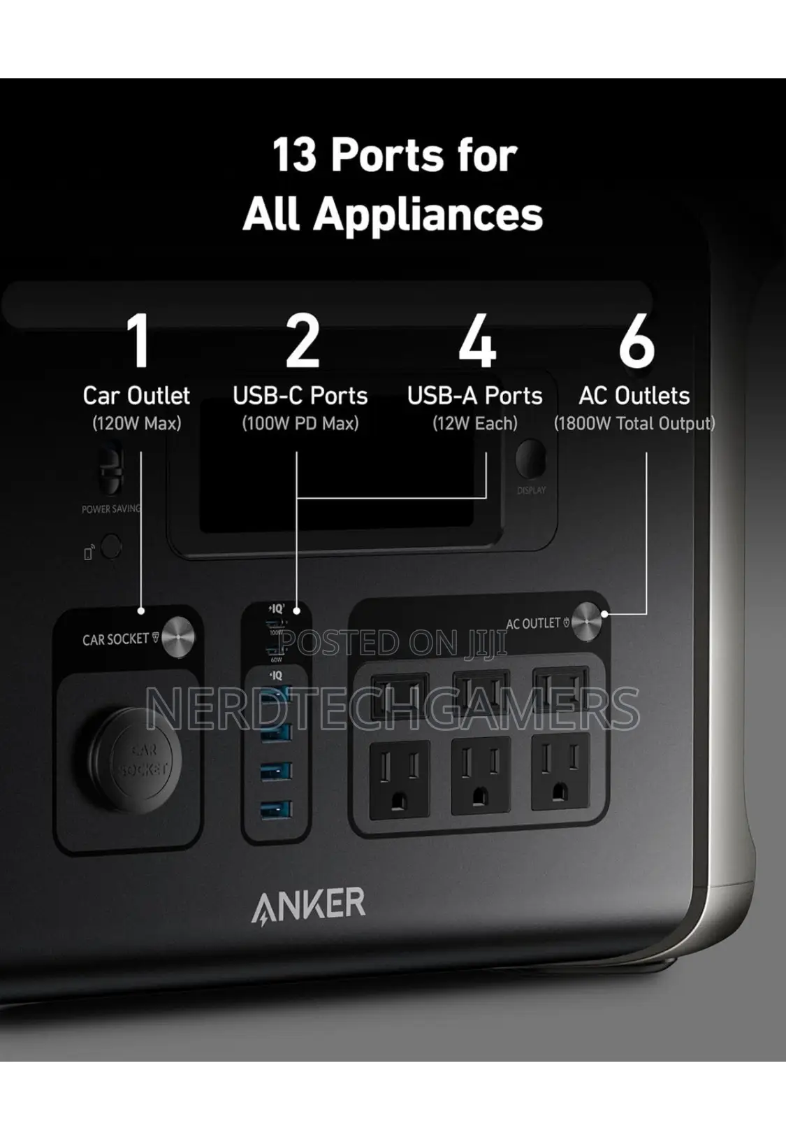 Anker SOLIX F1500 Portable Power Station, 1800W, 1536wh