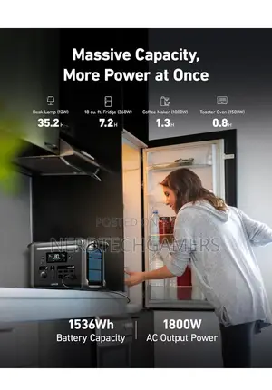 Anker SOLIX F1500 Portable Power Station, 1800W, 1536wh