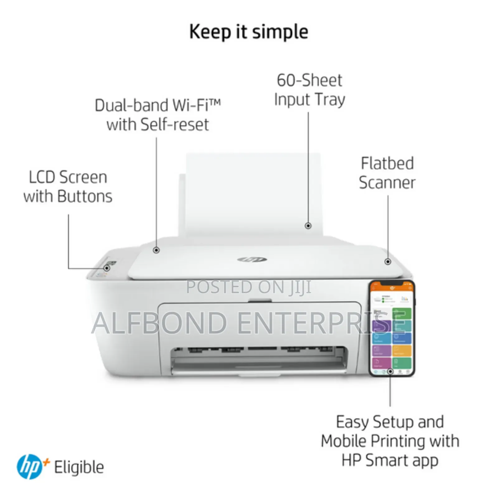 Slightly Used HP Inkjet 2710e All in One Wireless Printer