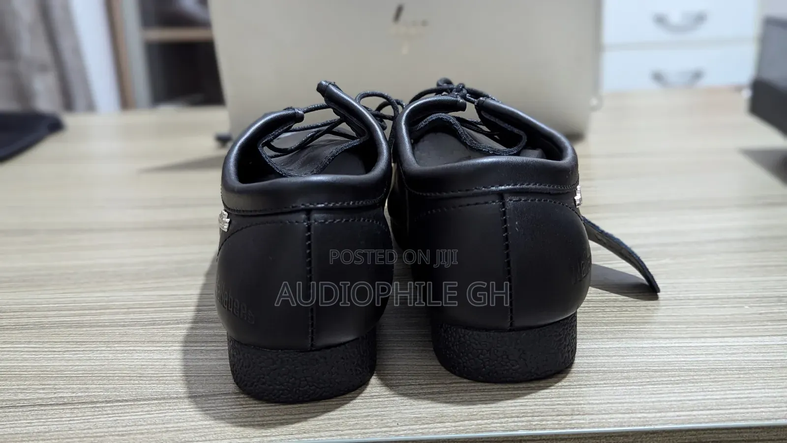 Clarks Wallabee Black Leather Shoes
