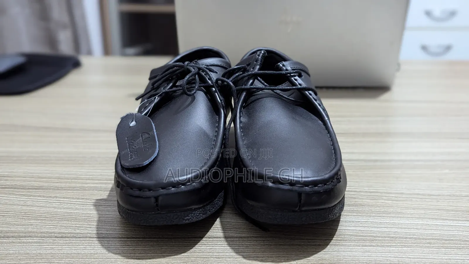 Clarks Wallabee Black Leather Shoes