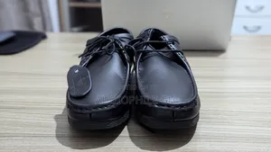 Clarks Wallabee Black Leather Shoes
