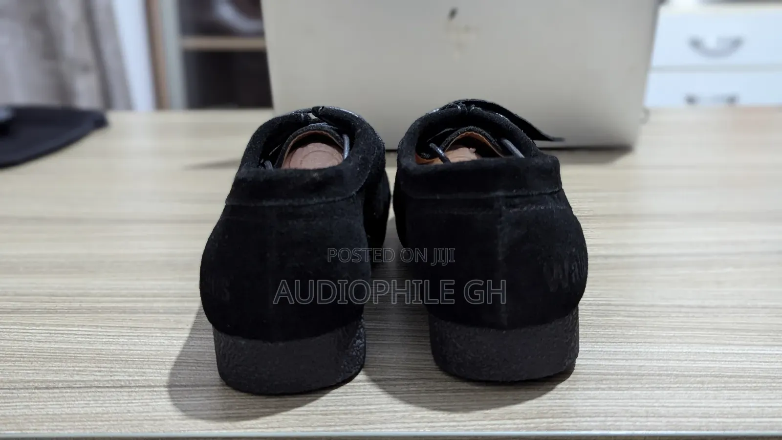 Clarks Wallabee Black Leather Shoes