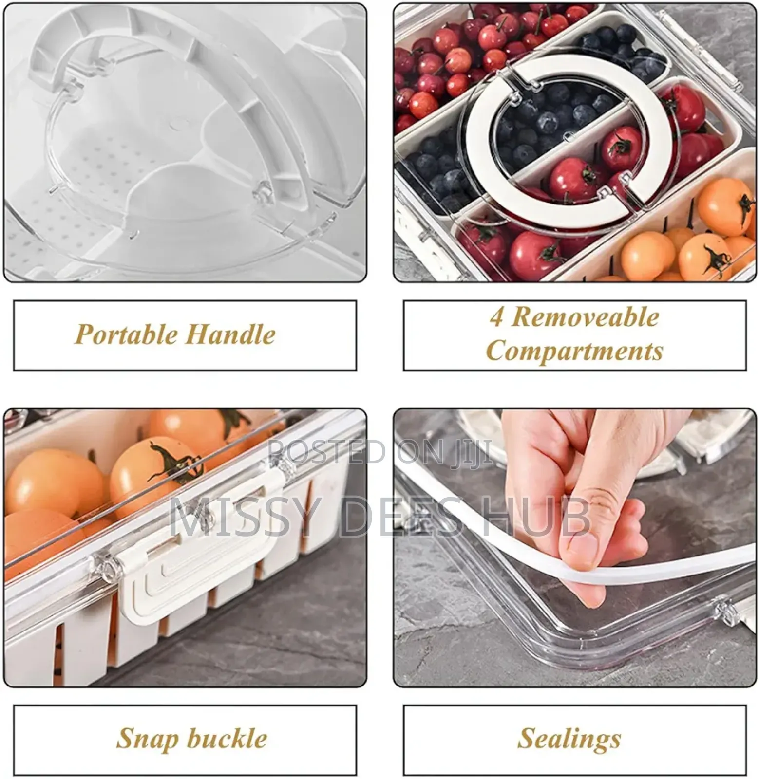 4 Compartment Acrylic Storage Box