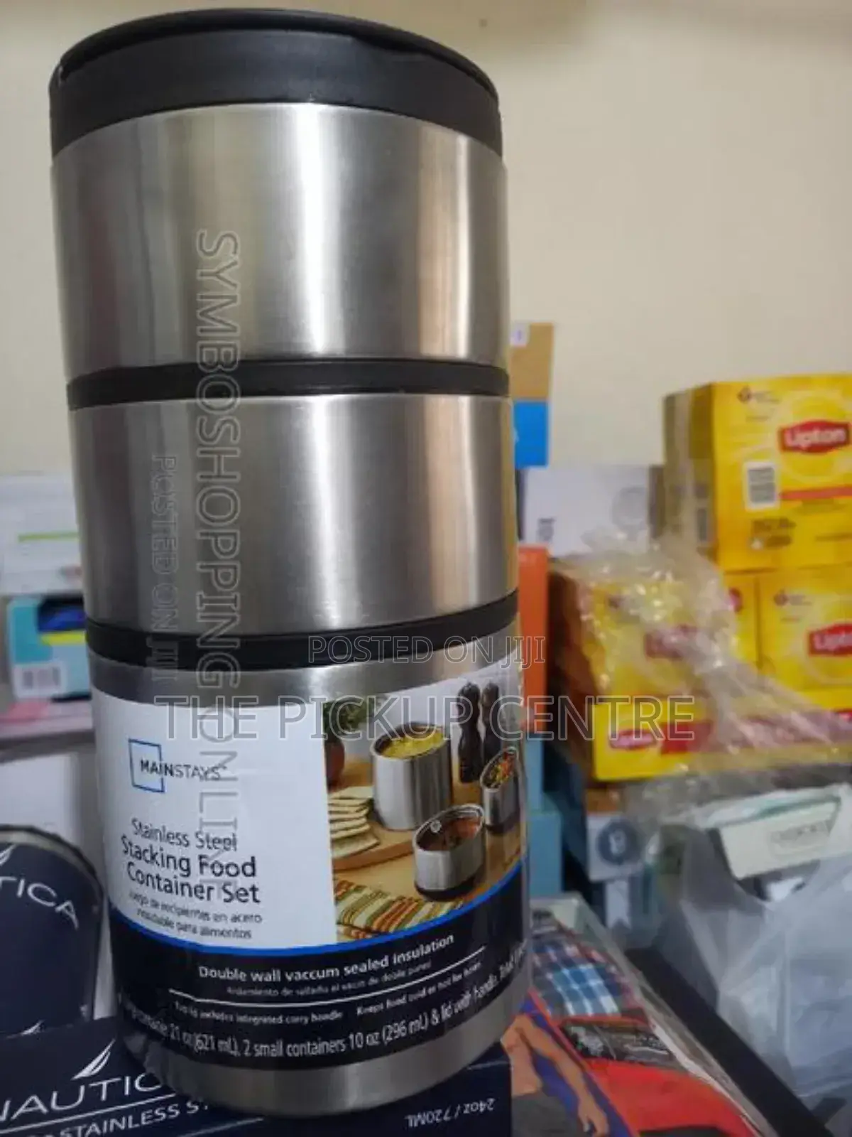 Mainstays Stacking Food Jar, Stainless Steel, 41 Oz