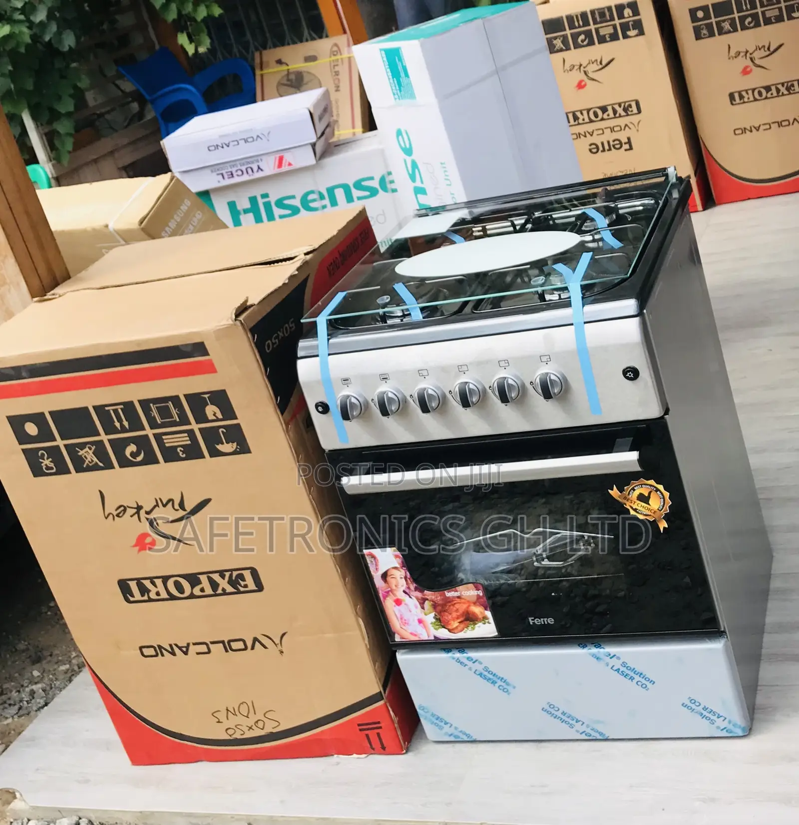 50by60 (Gray) Oven/Grill 4 Gas Original New Line Ferre 