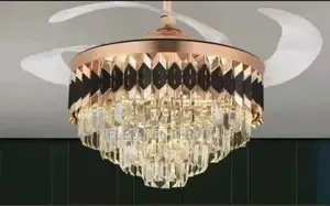 Black and Gold Chandelier With Fan