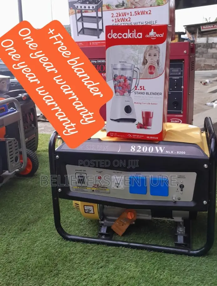 Nulux Generator 7.5kva 8200W Petrol Silent Generator 7.5HP