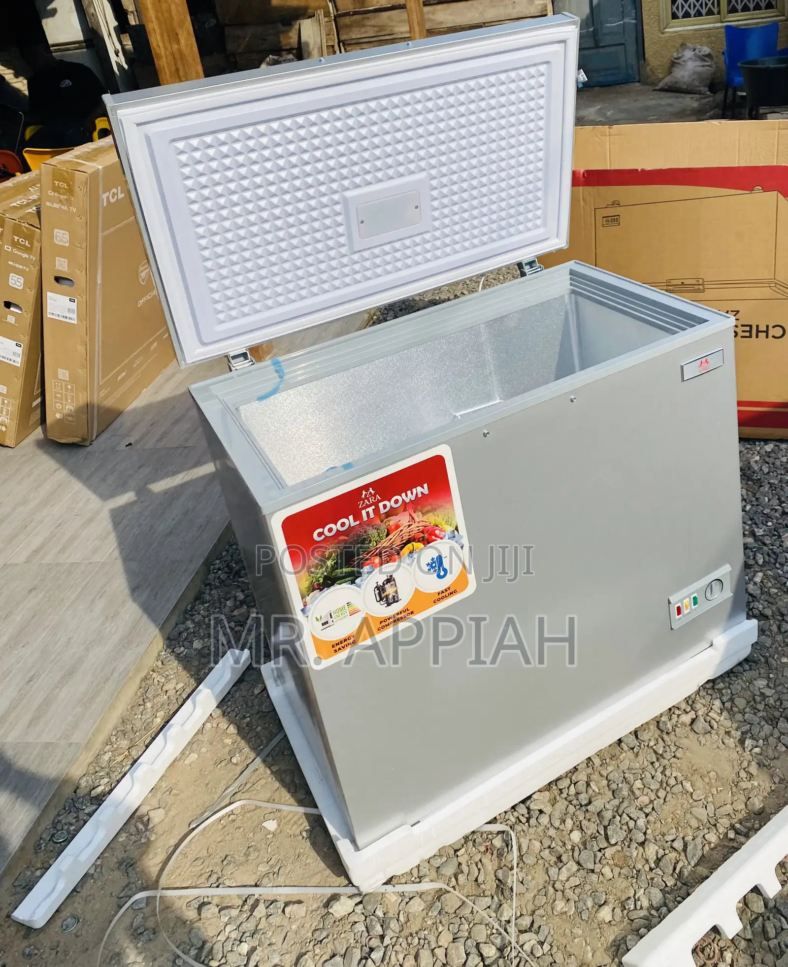 Reliable Zara 300FL Single Door Chest Freezer(Gray).