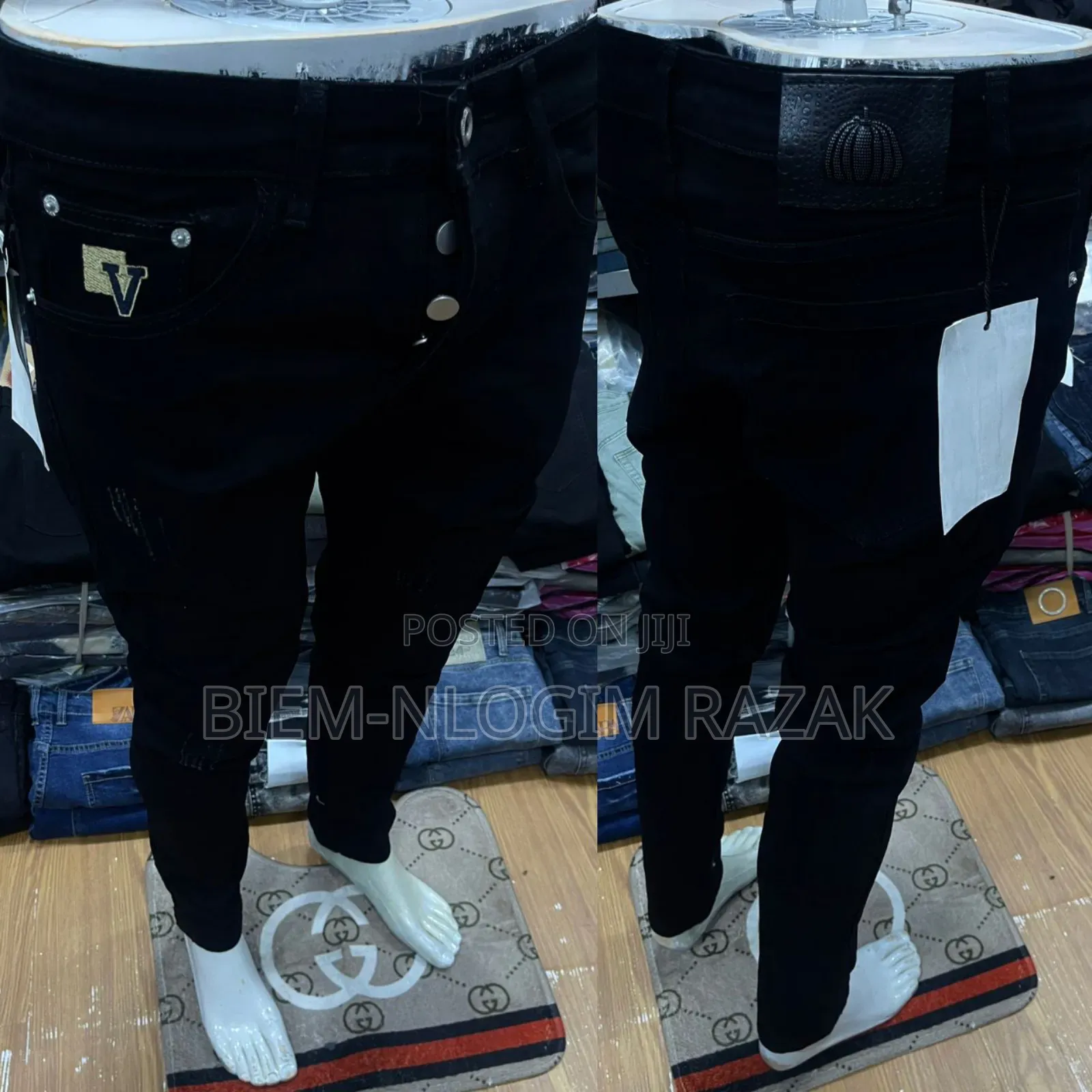 High Quality Plain Blue N Black Jeans Available in Stock