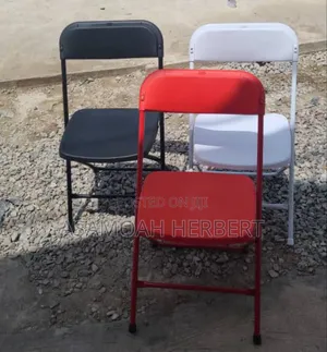 Quality Folding Chairs Red, White and Black