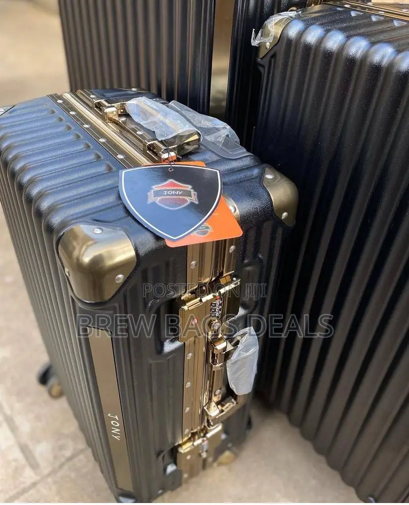 Branded Jony 3set Black Purely Lock Aluminum Trunk Suitcase