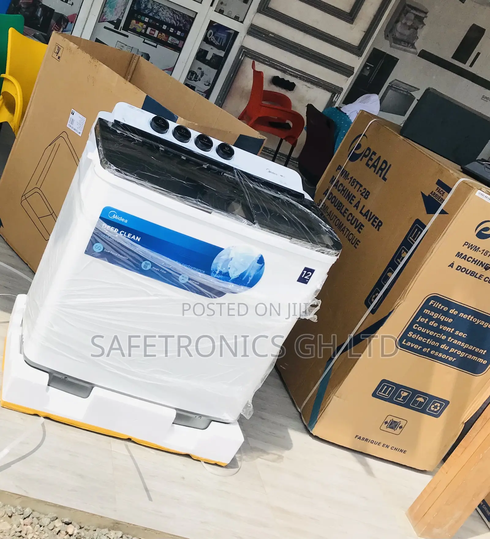  Original Semiautomatic 12kg Topload Midea Washer  (White)