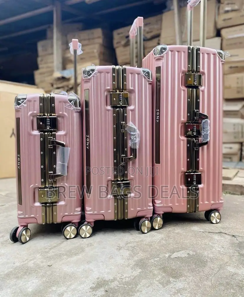 Brand Jony 3set Rosegold Aluminum Trunk Only Locks Suitcase
