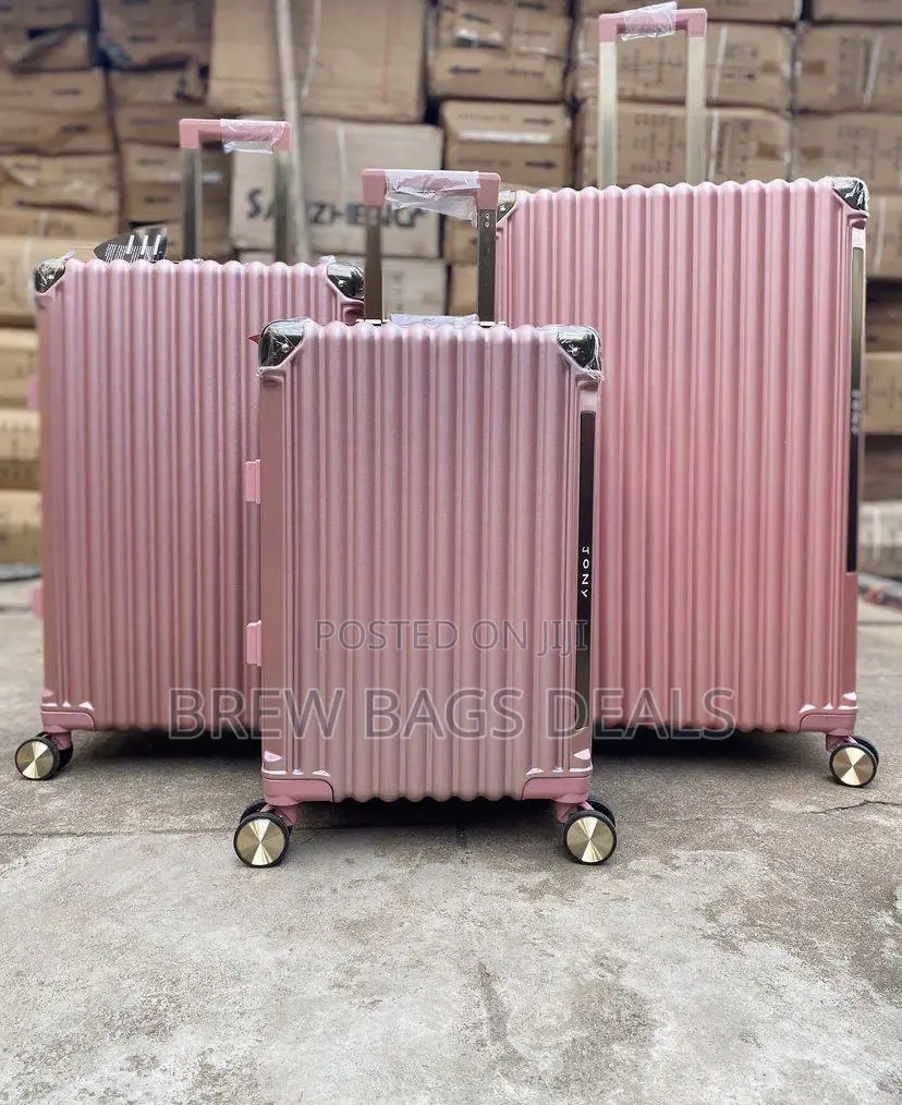 Brand Jony 3set Rosegold Aluminum Trunk Only Locks Suitcase