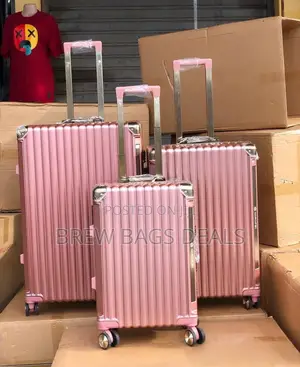 Brand Jony 3set Rosegold Aluminum Trunk Only Locks Suitcase