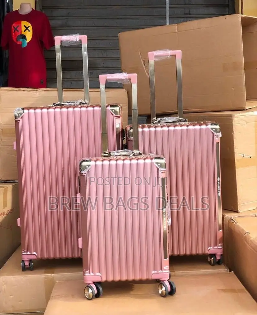 Brand Jony 3set Rosegold Aluminum Trunk Only Locks Suitcase