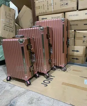 Brand Jony 3set Rosegold Aluminum Trunk Only Locks Suitcase