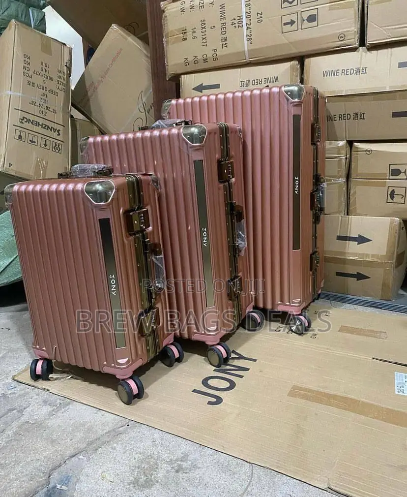 Brand Jony 3set Rosegold Aluminum Trunk Only Locks Suitcase