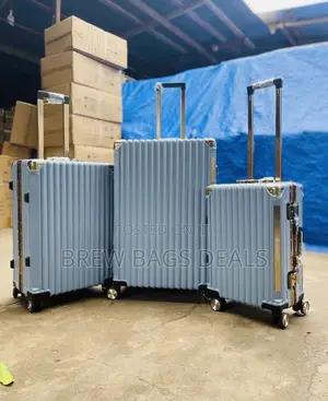Branded Seablue 3set Purely Locks Aluminum Suitcase Bag