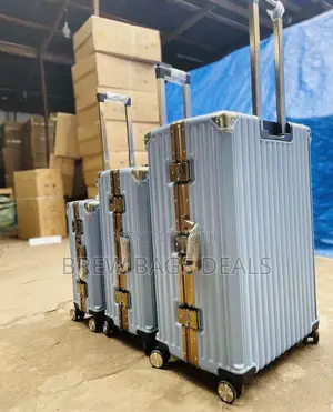 Branded Seablue 3set Purely Locks Aluminum Suitcase Bag