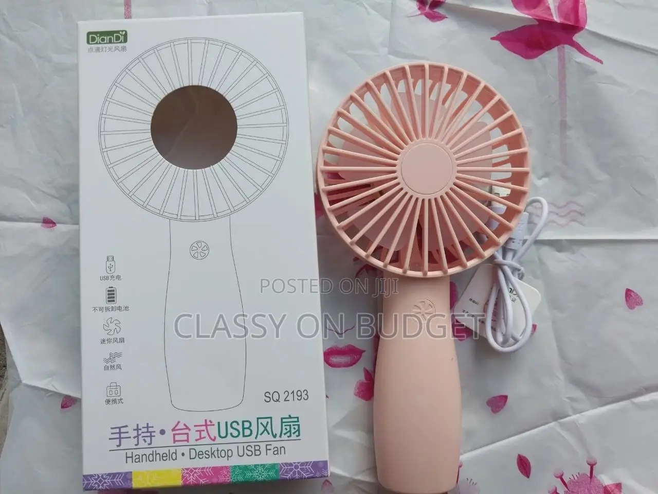 Handveld Bridal Usb Rechargable Fan