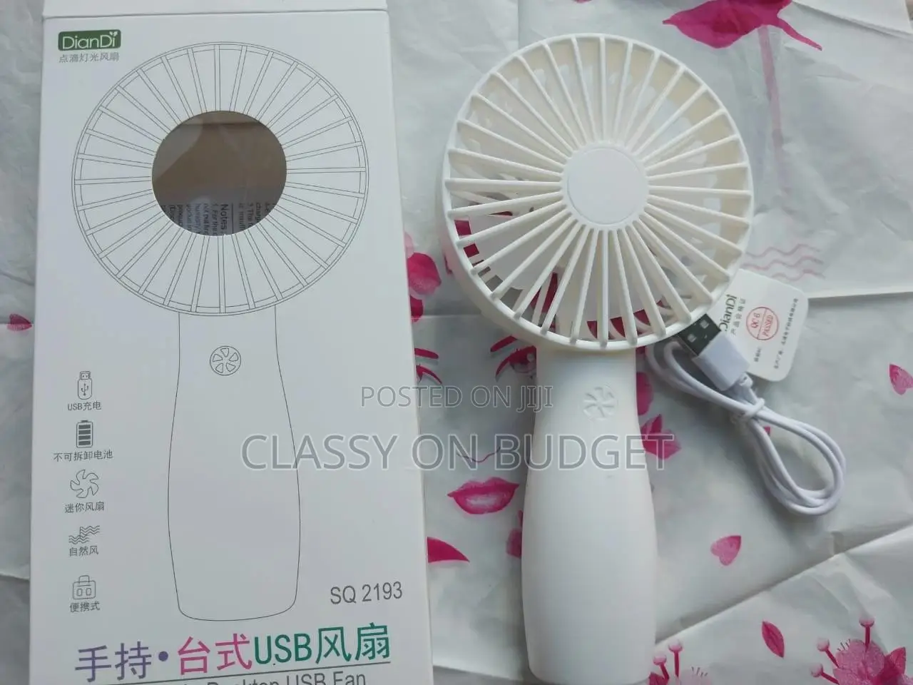 Handveld Bridal Usb Rechargable Fan