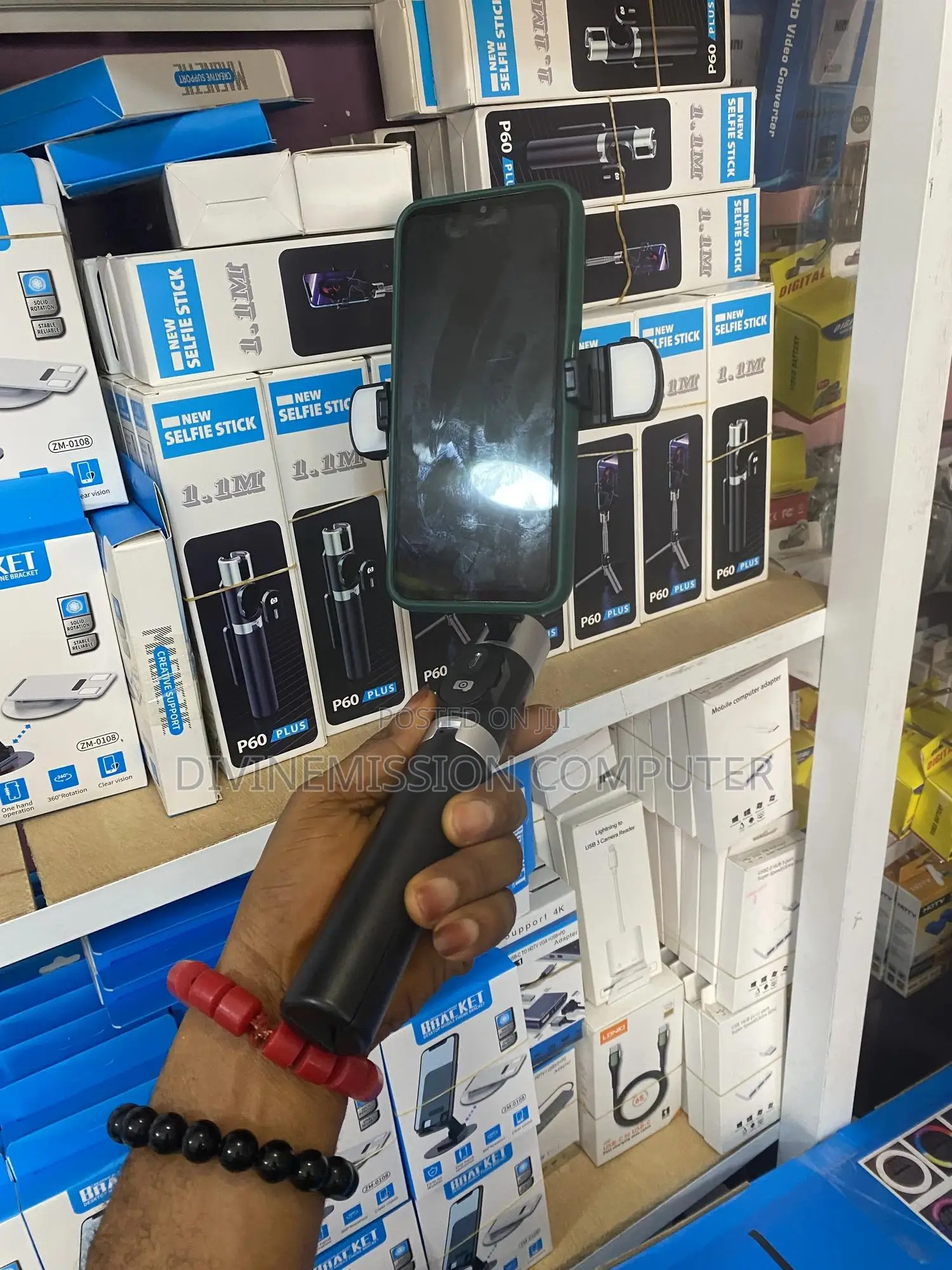 New Selfie Stick (1.1m) P60 Plus Bluetooth Remote Control