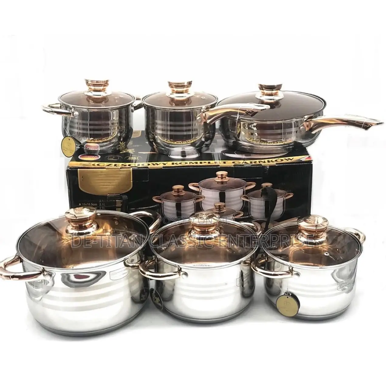 High Quality Made in Germany Stainless Steel Cookware-12pcs