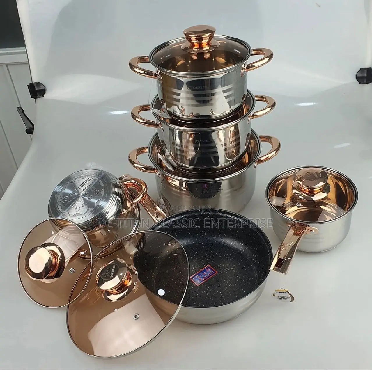 High Quality Made in Germany Stainless Steel Cookware-12pcs