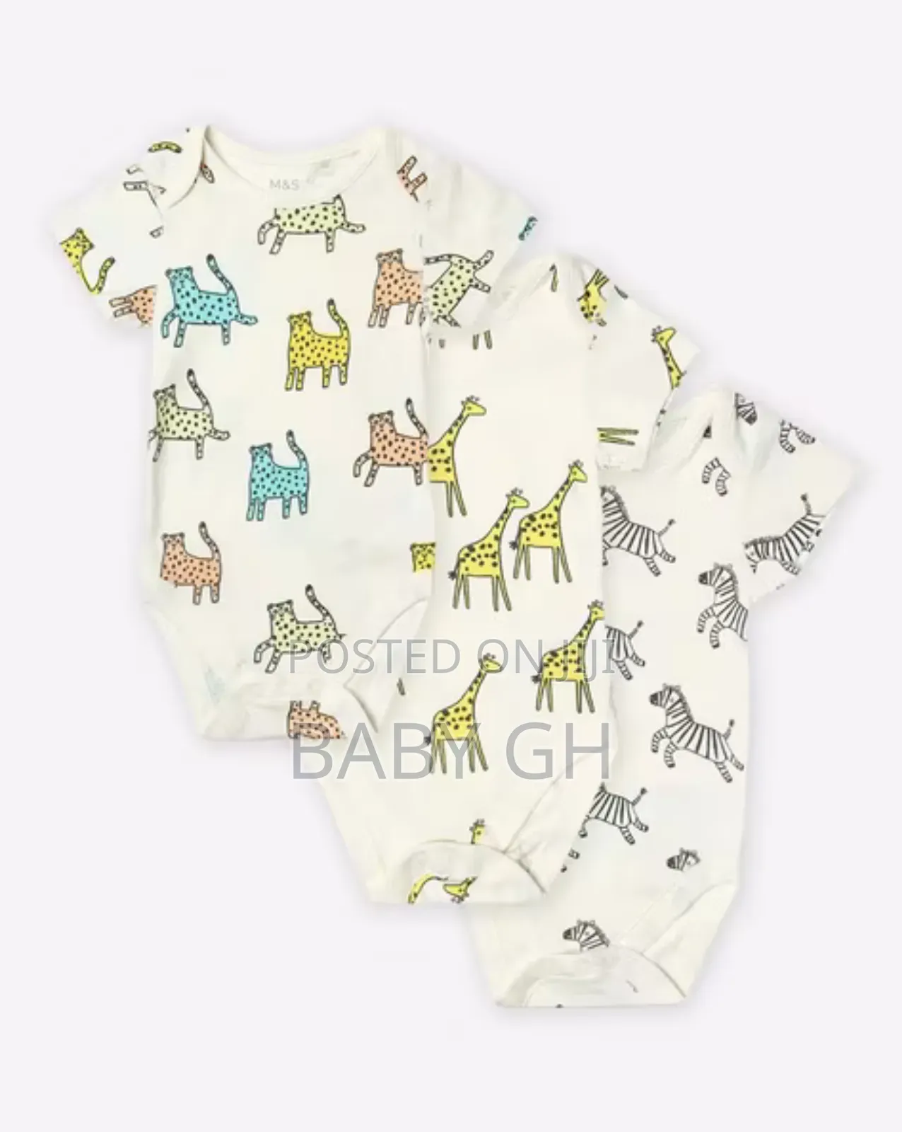 Marks and Spencer Responsibly Sourced Cotton 3pk Sleepsuits