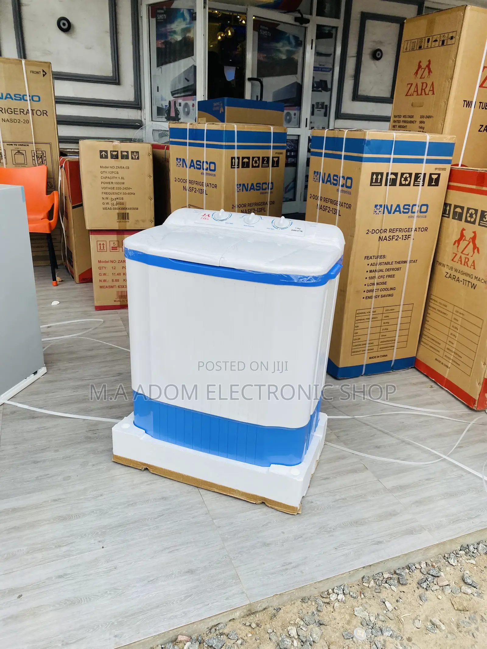 Semi-Automatic Top Load Zara 7kg Electric Washing Machine.