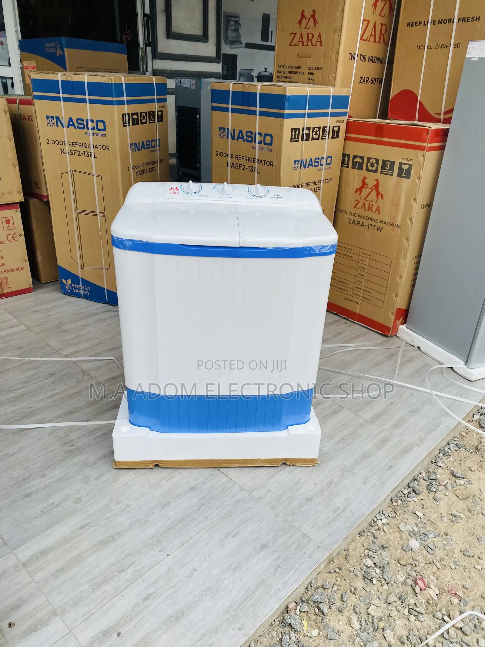 Top Load Zara 7kg Semi-Automatic Washing Machine.