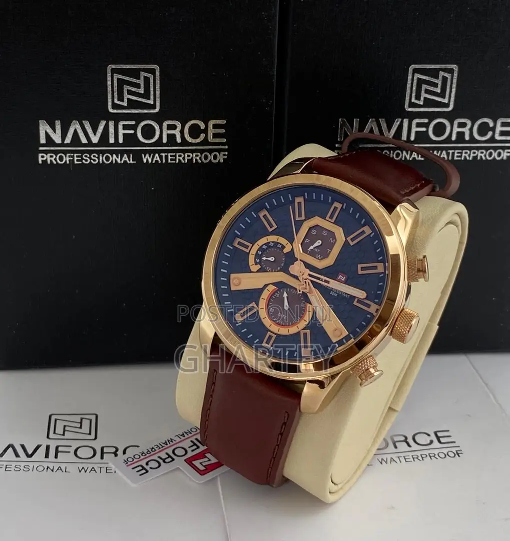 Genuine Leather Men’S Naviforce Watch