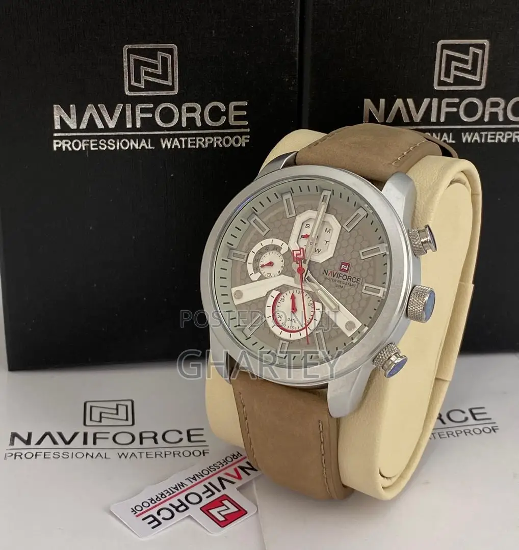 Fashion Casual Naviforce Men’S Leather Watch