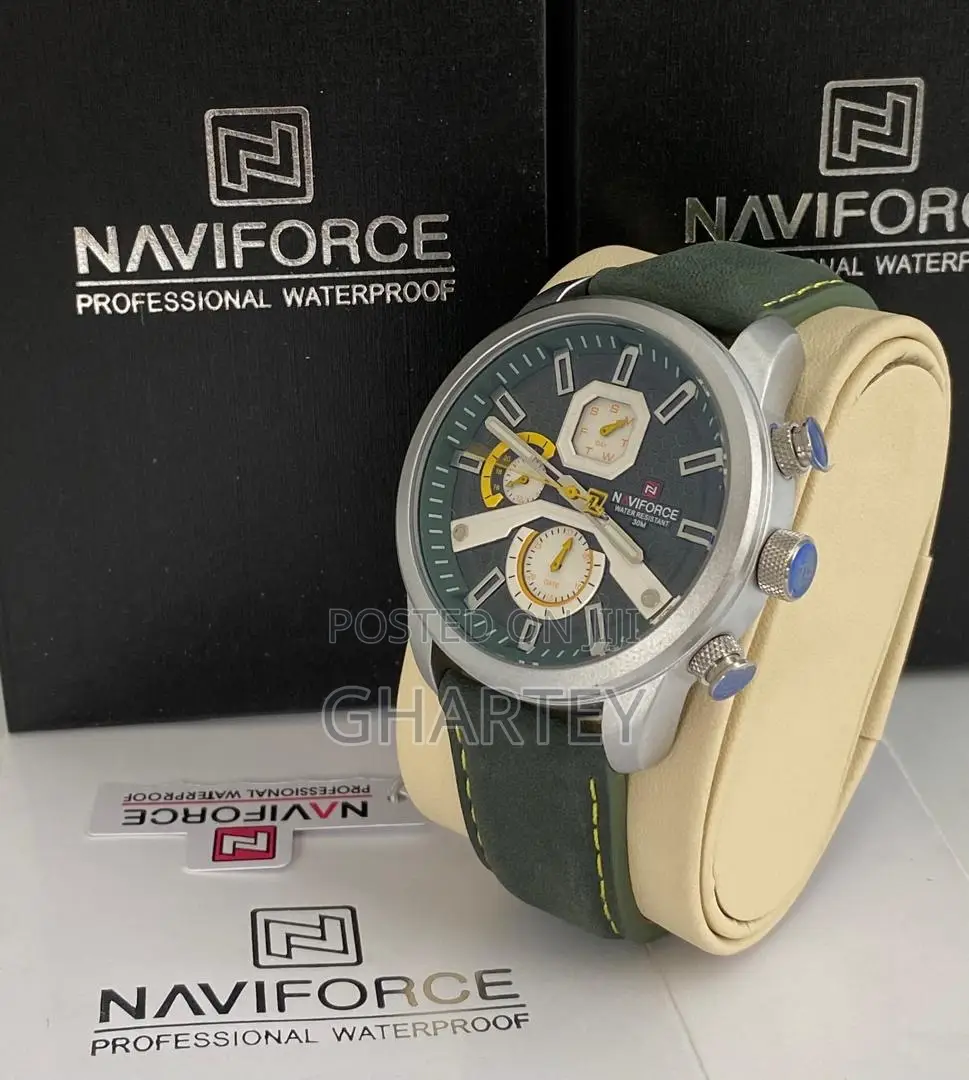 Fashion Casual Naviforce Men’S Leather Watch