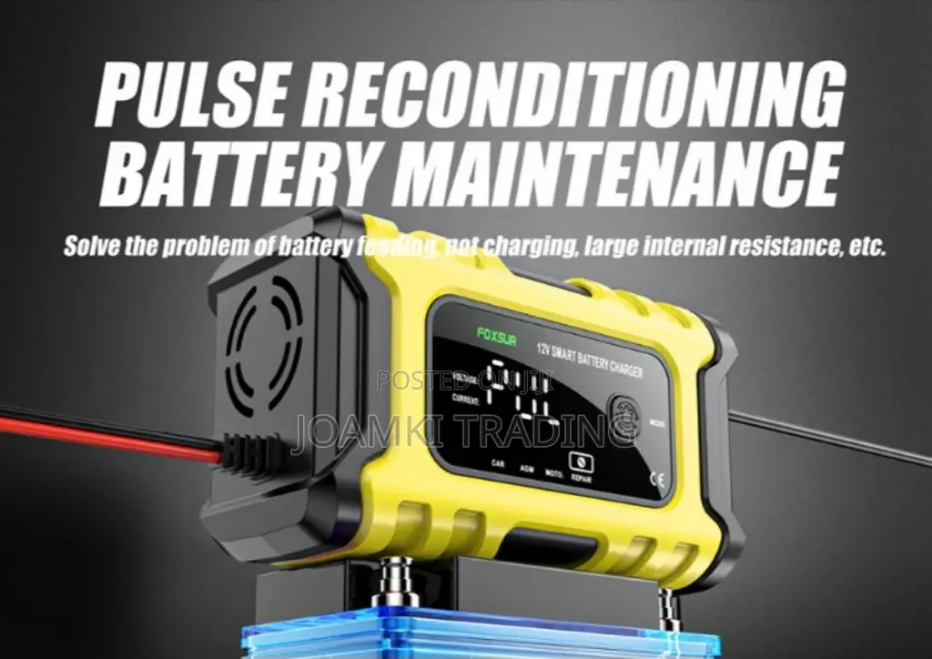 Car Battery Charger,12v, Intelligent Pulse Repair With LCD