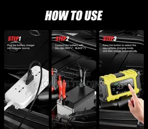 Car Battery Charger,12v, Intelligent Pulse Repair With LCD