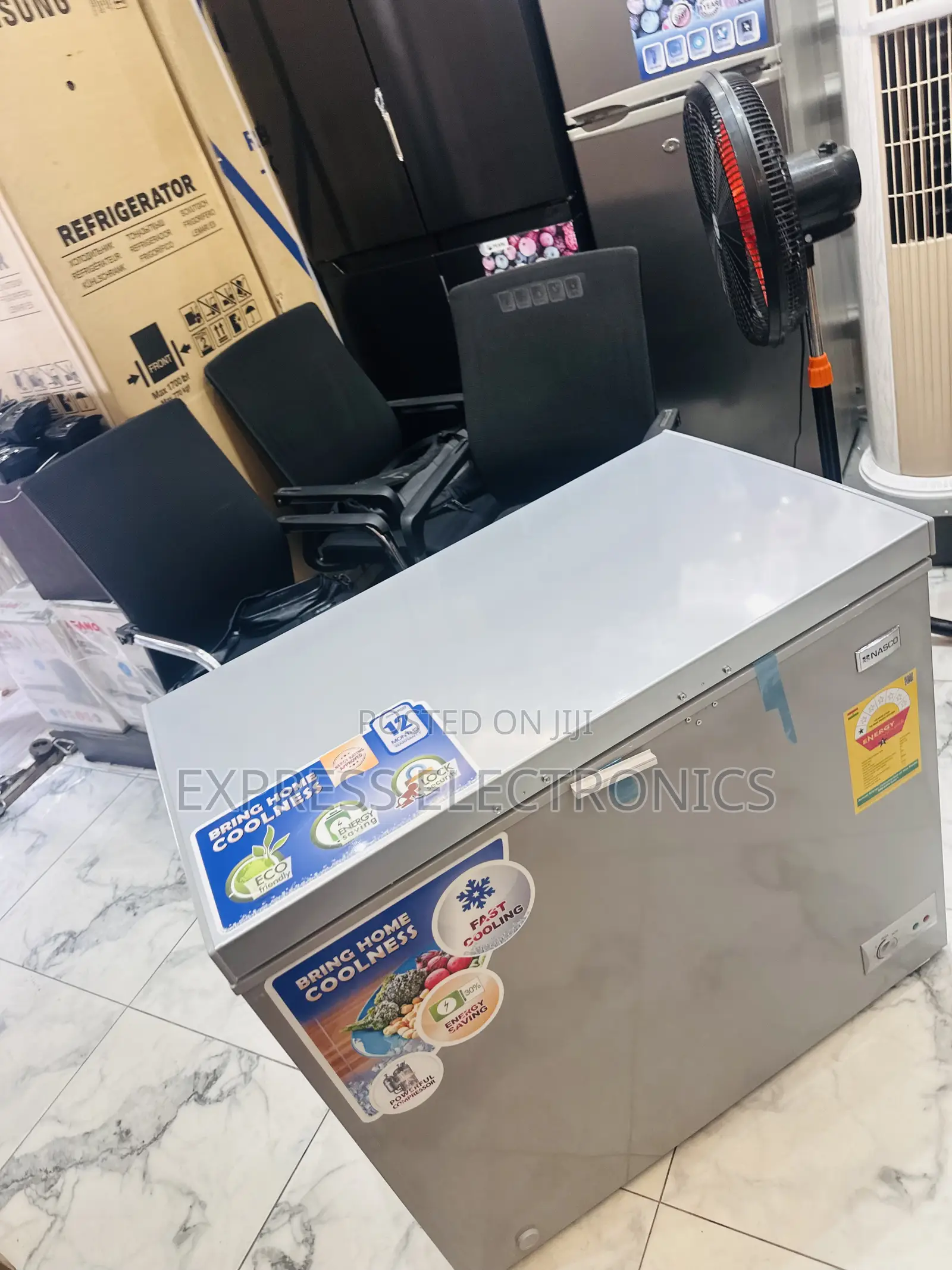 Zealous Sleek Grey Single Door Chest Freezer Nas2-210