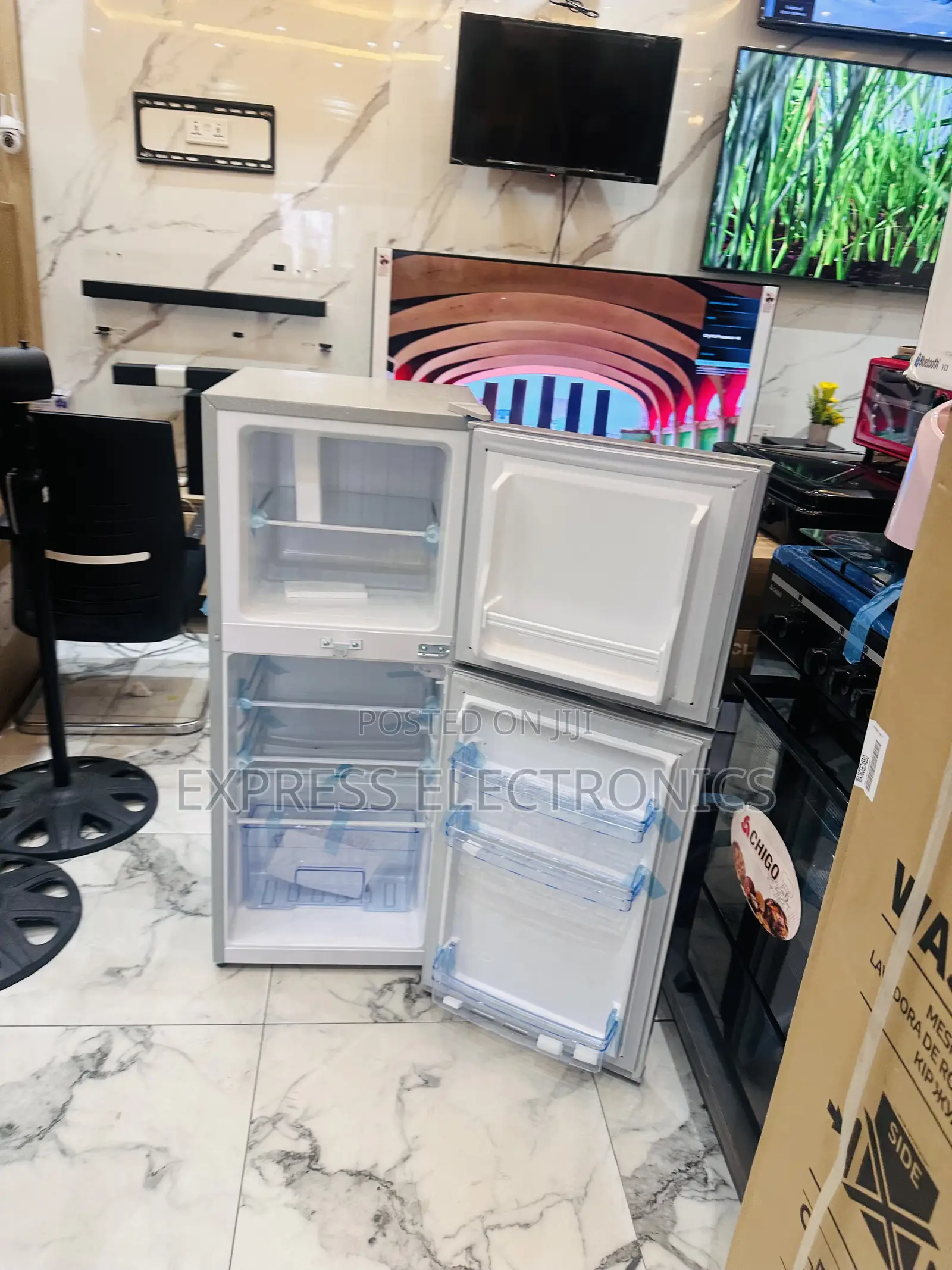 Sleek Design Zara 14TM Double Door Fridge Grey Color
