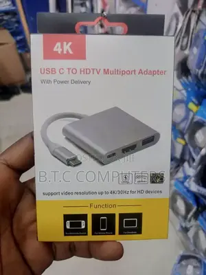  Type C to HDTV Multiport Adapter With Power Delivery